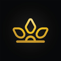 Gold luxury crown logo icon design vector illustration
