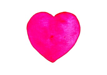 Obraz premium Hand painted isolated watercolor illustration pink heart. Suitable for cards, Valentine's Day designs, weddings and romantic projects.
