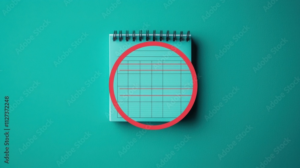 Poster payment ensures income tax submission concept. notepad with grid design on a turquoise background hi