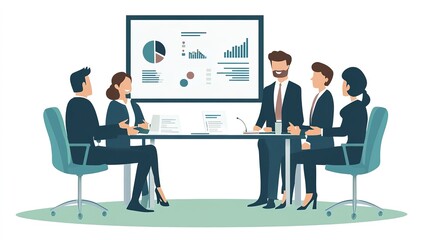 Fototapeta premium A successful business presentation led by a team in a conference room.