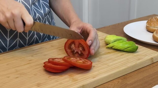 A chef cooking delicious salad of fresh vegetables 