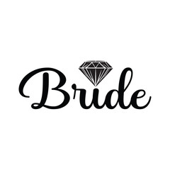 A chic and stylish bride T-shirt design featuring elegant text like 