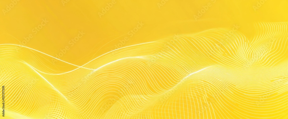 Leinwandbilder abstract waves in vibrant yellow with flowing lines, creating a dynamic visual effect.