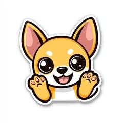 A cute cartoon corgi character with a happy expression, designed as a sticker.