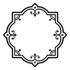 Decorative Frame Border Design with Ornament, Easily Editable Vector File MiLon Graphic