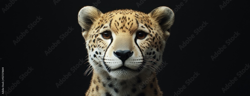 Aufkleber a close-up portrait of a leopard showcasing its distinctive fur and expressive eyes.