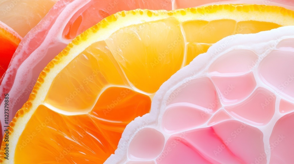Poster colorful citrus slices display intricate textures in a captivating arrangement