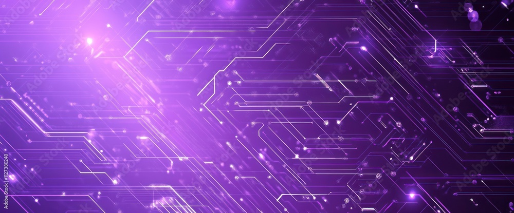Aufkleber Abstract digital background with purple hues and circuit-like patterns.