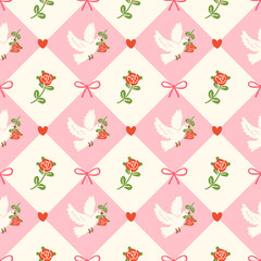seamless pattern for valentine's day, abstract background, wallpaper, textile