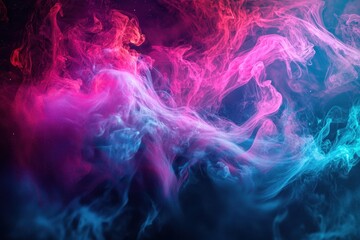 A colorful smokey background with a purple and blue swirl