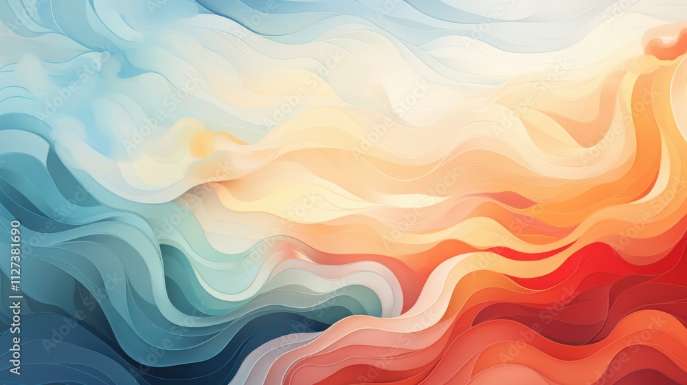Poster abstract wavy color gradient background design