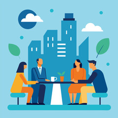 Sustainable City Development Strategy Meeting in Urban Planning Office