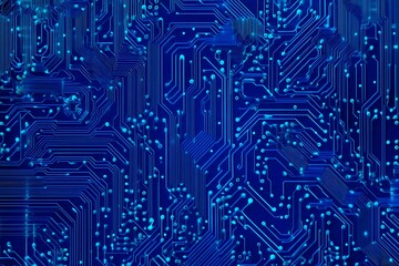 Futuristic vector illustration of a aqua circuit board with intricate digital tech elements, perfect for advanced technology backgrounds.