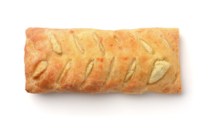 Top view of cheese puff pastry pie