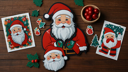 christmas gifts and santa stickers pack die cut