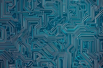 Futuristic vector illustration of a aqua circuit board with intricate digital tech elements, perfect for advanced technology backgrounds.