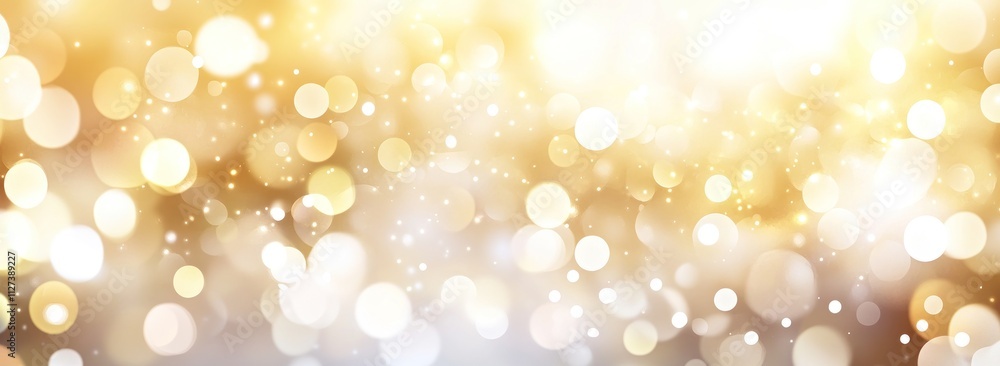 Poster A soft, shimmering background with golden bokeh and light effects.