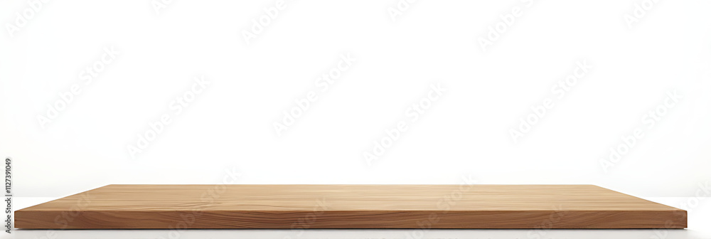 Poster A real wood tabletop texture is placed against a clean white background for creating product displays and layouts._00003_