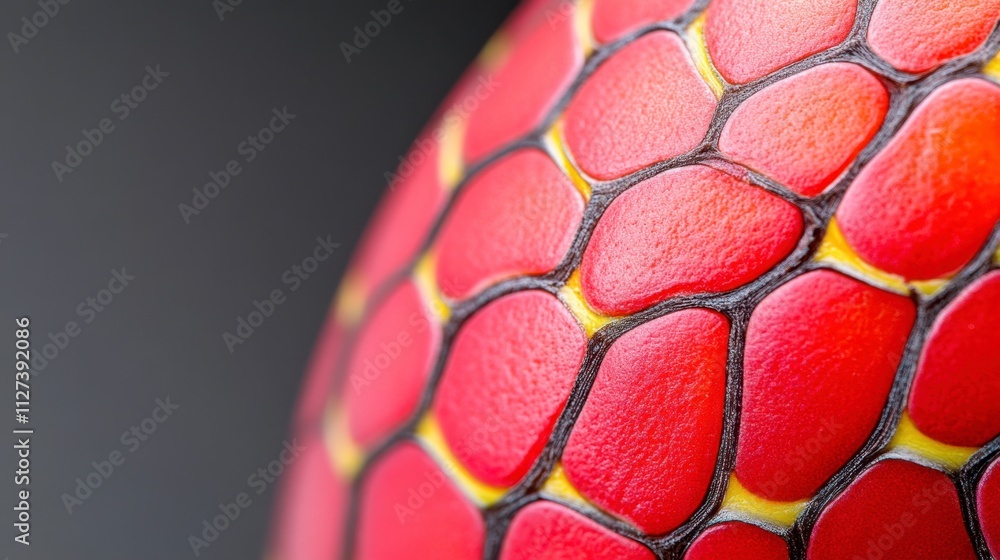 Poster vibrant red scales create an intriguing pattern that captivates the eye in a close-up view