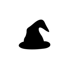 Cartoon black witch hat silhouette 