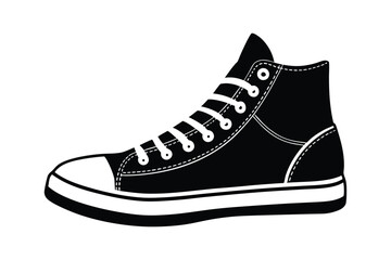 Continuous Single-Line High-Top Sneaker Vector Illustration for Minimalist and Modern Footwear Design