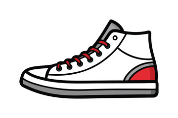 Continuous Single-Line High-Top Sneaker Vector Illustration for Minimalist and Modern Footwear Design