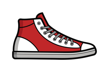Continuous Single-Line High-Top Sneaker Vector Illustration for Minimalist and Modern Footwear Design