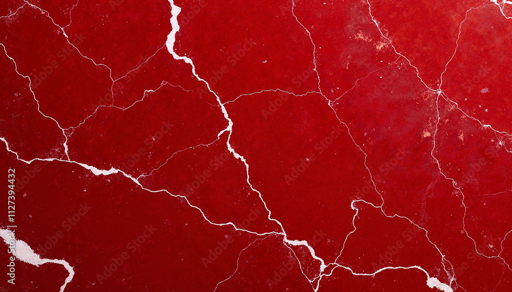 Poster Abstract red texture with white cracks for backgrounds and artistic design