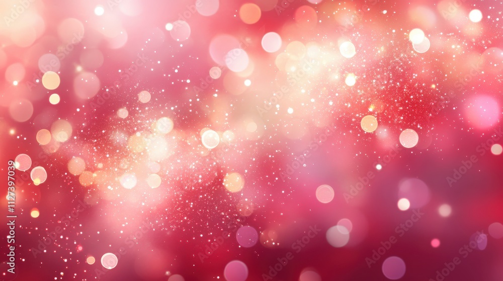Poster Abstract Pink Bokeh Background With Sparkling Lights