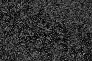 flax seeds black and white background