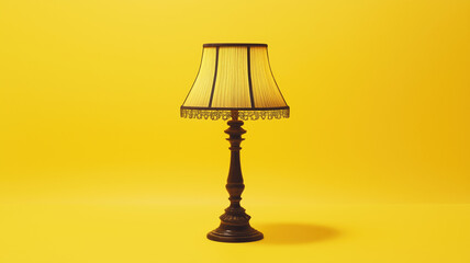 Vintage lamp on a yellow Background