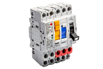 Electrical Safety: Circuit Breaker Isolated on Transparent Background Generative AI