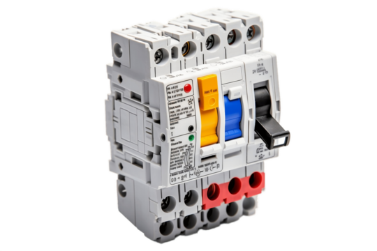 Electrical Safety: Circuit Breaker Isolated on Transparent Background Generative AI