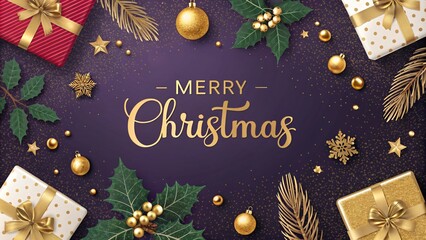 Festive Merry Christmas Celebration Design Generative AI