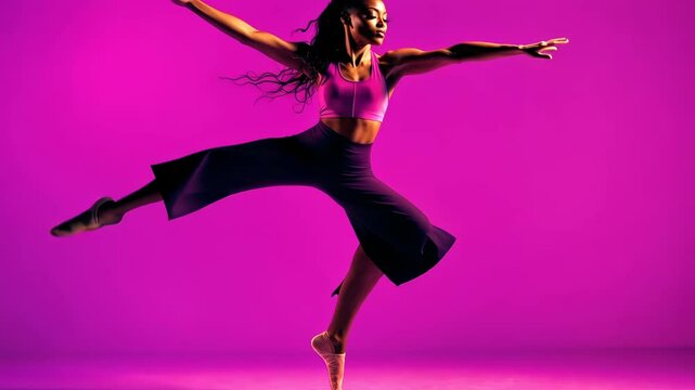 Graceful ballet dancer showcasing dynamic leaps and elegant movement