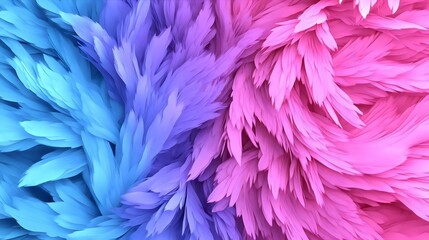 Pink and Blue Feathery Background for Romantic Themes