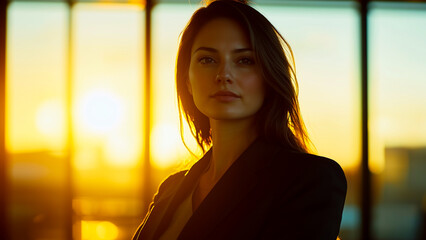 A professional leader engages her team in a dynamic office meeting, symbolizing collaboration, innovation, and motivation in the workplace.