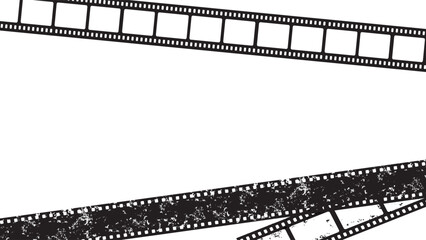 old frame cinematic filmstrip borders and distressed, aged frames horizontal for banners presentations