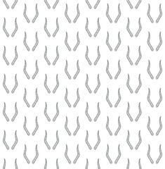 Vector seamless pattern of hand drawn sketch doodle outline antelope horns isolated on white background