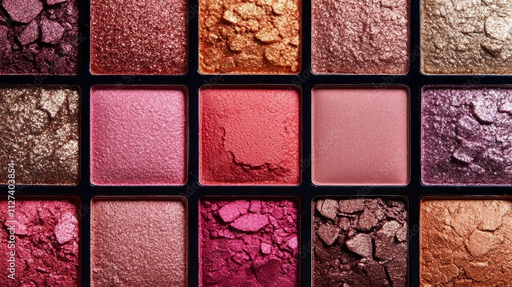 Aufkleber vibrant display of textured eyeshadow colors arranged in a captivating artistic pattern