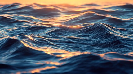 Golden Hour Ocean Waves: A Serene Seascape