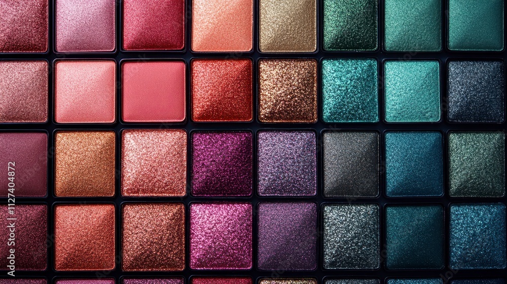 Poster vibrant color palette showcasing an array of shimmering shades in a modern design layout