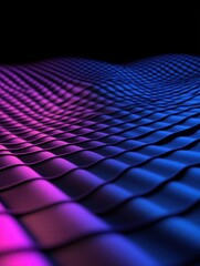 Fototapeta premium Colorful wave pattern in a digital landscape at night