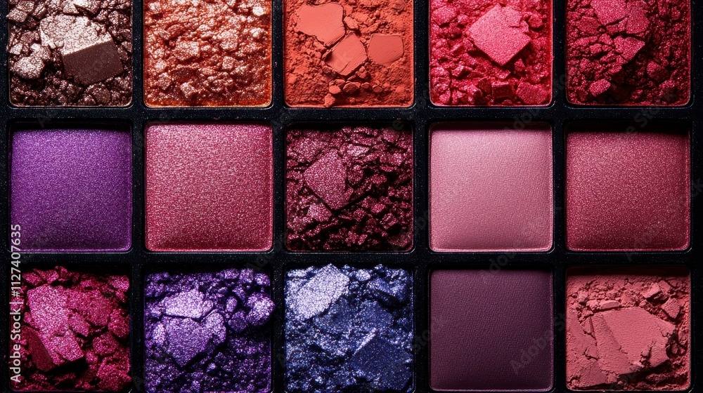 Aufkleber vibrant colors and textures creating an artistic array of eye shadow shades in a bold design
