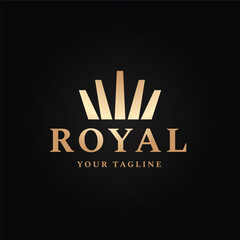Gold luxury royal logo icon design vector illustration
