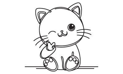 Cartoon mouse with cheese, cute kitten character, funny and playful illustration