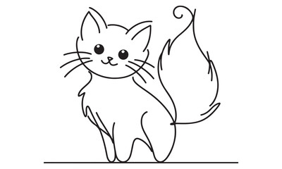 Cartoon kitty cat and mouse vector illustration