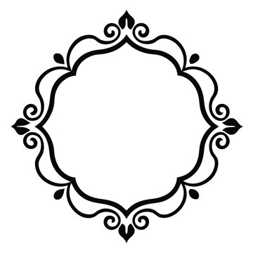 Decorative Frame Border Design with Ornament, Easily Editable Vector File MiLon Graphic
