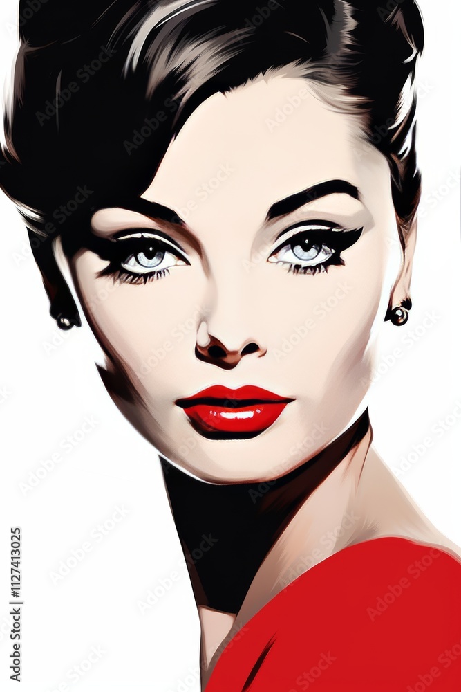 Poster minimalist portrait create a simple two color portrait with space for a magazine design.