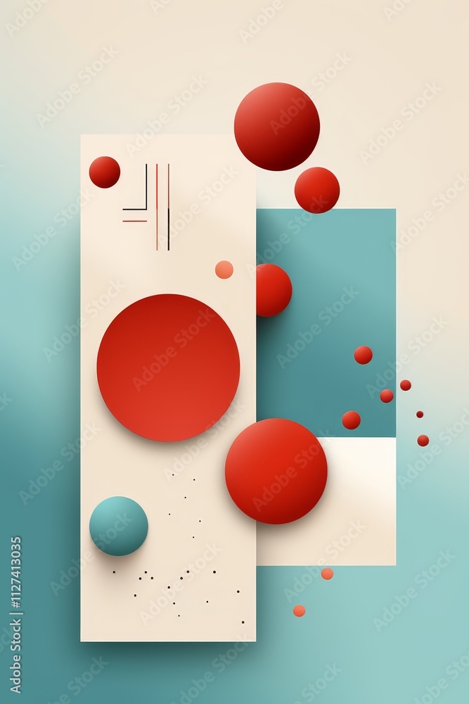 Aufkleber bold abstract background featuring large geometric shapes and contrasting colors with text space